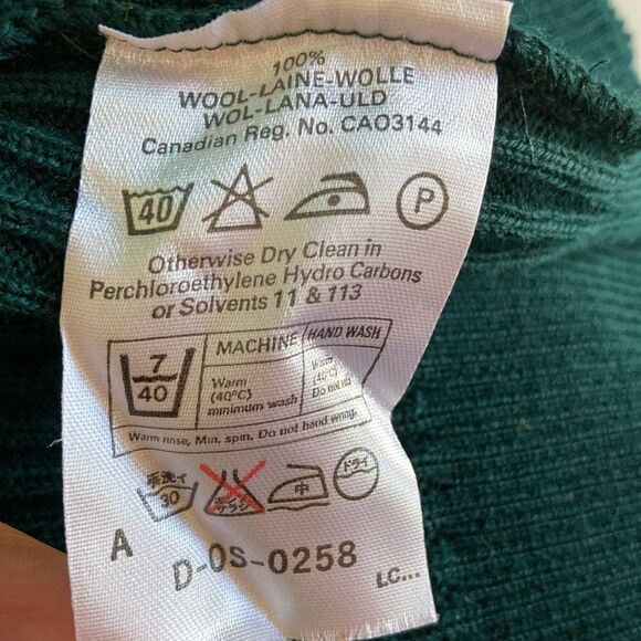 Jaeger Womens Size M Vintage Fitted Green Wool Rib Knit Pullover Turtleneck Top - Picture 5 of 11